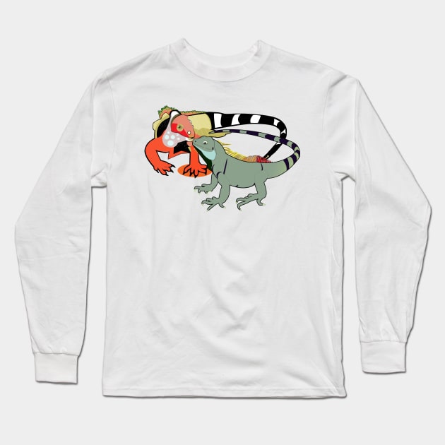 Two Iguanas Long Sleeve T-Shirt by momomoma